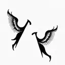 two angels tattoo design idea