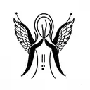 two angels tattoo design idea