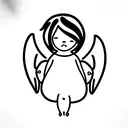 cute chubby angel tattoo design idea