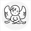 cute chubby angel tattoo design idea