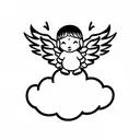 cute chubby angel tattoo design idea