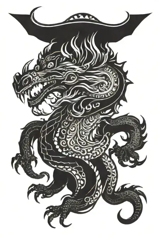 MEXICAN DRAGON tattoo design idea