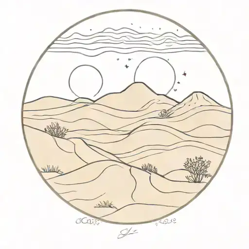 minimalist sand dune line work tattoo tattoo design idea