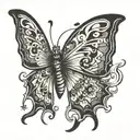 butterfly half alive half dead tattoo design idea