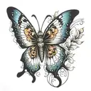butterfly half alive half dead tattoo design idea
