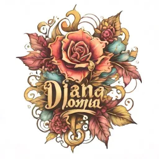Diana name tattoo design idea