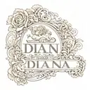 Diana name tattoo design idea