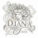 Diana name tattoo design idea