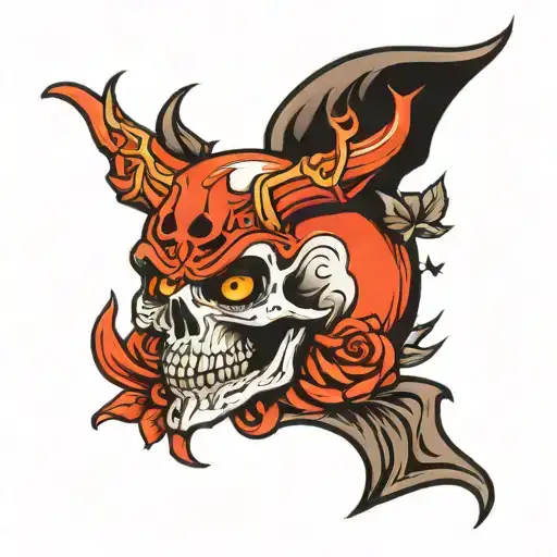 sucide squad el diablo skull tattoo design idea