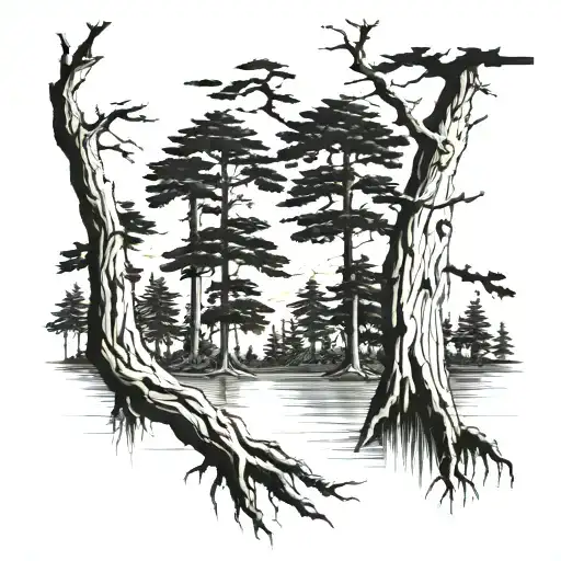 louisiana cypress trees  tattoo design idea