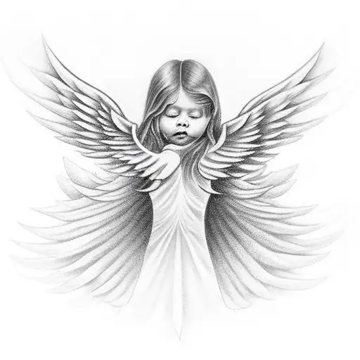 Angel flying towards the sun. Wings are mechanical. tattoo design idea