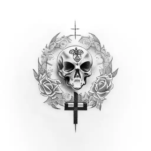 ethel cain, cross, death tattoo design idea