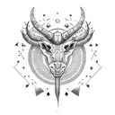 sun with capricorn  tattoo design idea