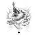 gods hand coming down from heaven tattoo design idea