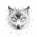 Wolf Fire Forest Moon Lily  tattoo design idea