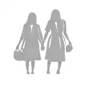A silhouette of a mother and daughter holding hands tattoo design idea