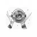 photo camera, drumsticks, plane tattoo design idea