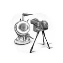 photo camera, drumsticks, plane tattoo design idea