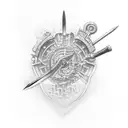  broken sword wikatana that  on the blade is text set your heart ablaze  tattoo design idea