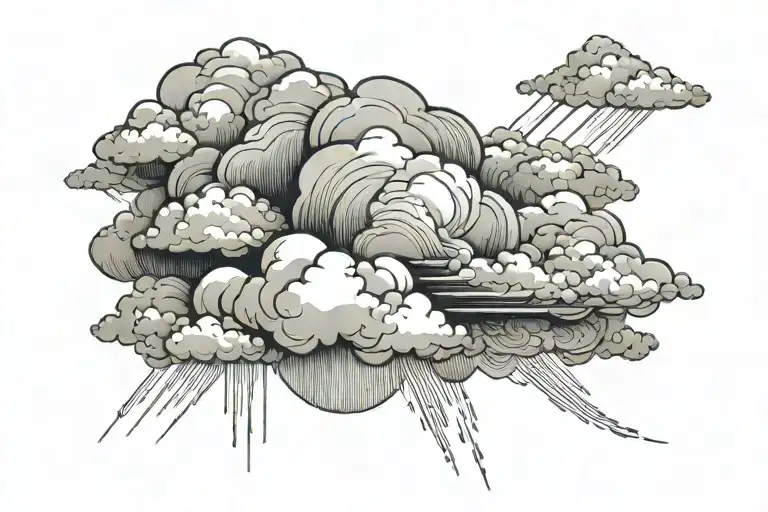 Clouds with rain Strom clouds tattoo design idea