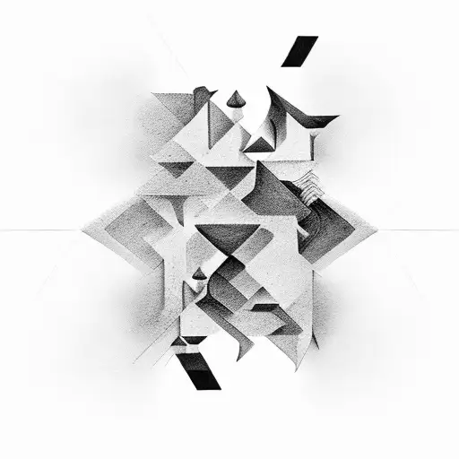 Abstract depiction of impermanence through geometric shapes tattoo design idea
