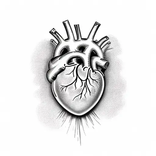 A Human Heart With Willingness Tattoo across it tattoo design idea
