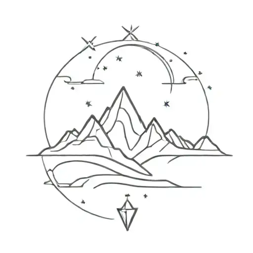 aurora borealis small tattoo design idea