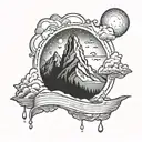 aurora borealis small tattoo design idea