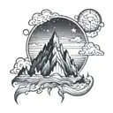 aurora borealis small tattoo design idea