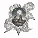 aurora borealis small tattoo design idea