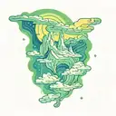 aurora borealis small tattoo design idea