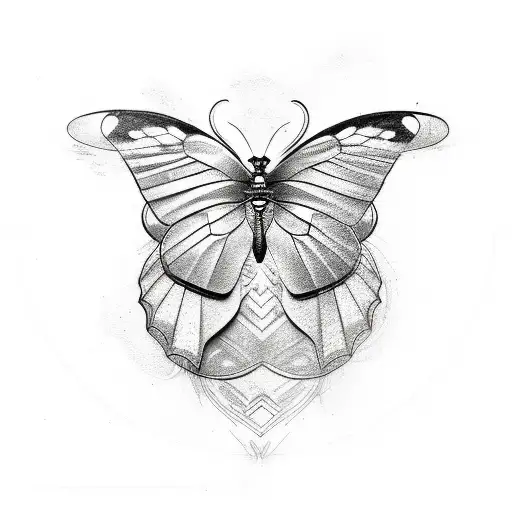 A sketch-style tattoo of a butterfly transforming into a vinyl record tattoo design idea