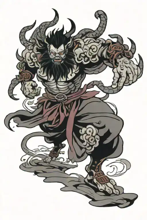 raijin fuujin tattoo design idea