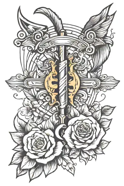 bow and arrow  tattoo design idea