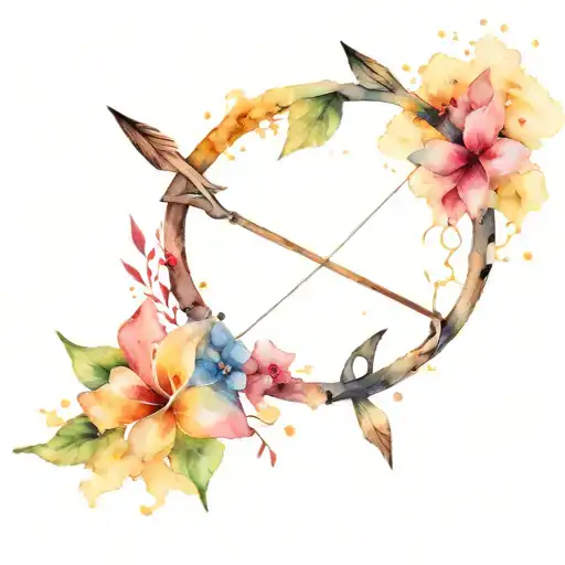 bow and arrow  tattoo design idea