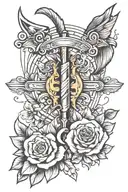 bow and arrow  tattoo design idea