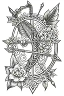 bow and arrow  tattoo design idea