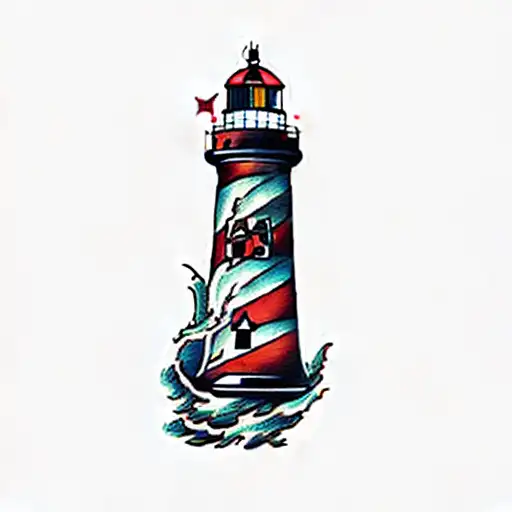 old-school lighthouse Tattoo Design' Men's T-Shirt | Spreadshirt