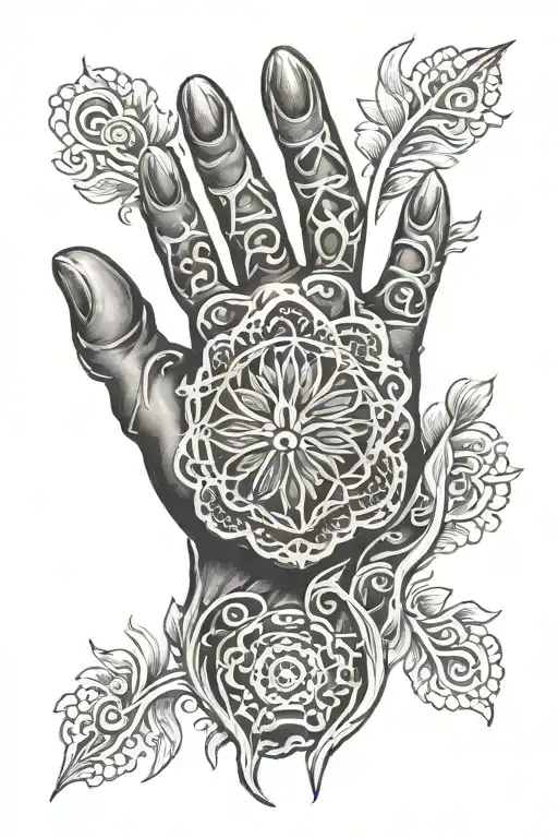 Hand and Bear paw  tattoo design idea
