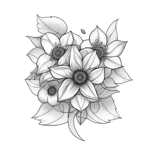 clematis vines tattoo design idea
