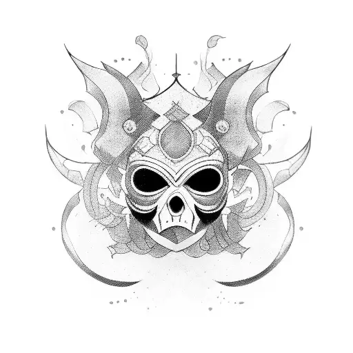 samuria helment and mask tattoo design idea