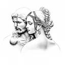 zeus and hera tattoo design idea