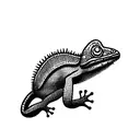small cute chameleon tattoo design idea