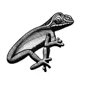 small cute chameleon tattoo design idea