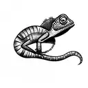 small cute chameleon tattoo design idea