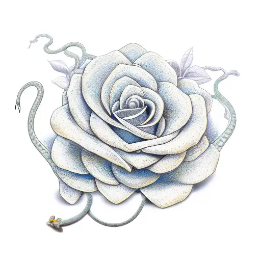 Flower and Snake tattoo design idea