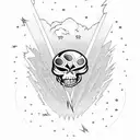 grateful dead stealie lightning bolt with song references tattoo design idea