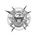grateful dead stealie lightning bolt with song references tattoo design idea