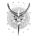 grateful dead stealie lightning bolt with song references tattoo design idea