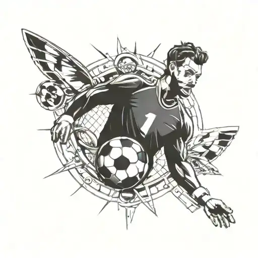 Incorporate elements of motor vehicles and football into a tattoo that represents the balance between your passions and your dedication to your studies as a student tattoo design idea